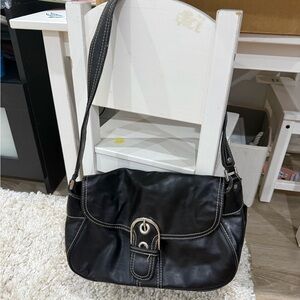 Vintage Black Crazy Horse Leather Bag